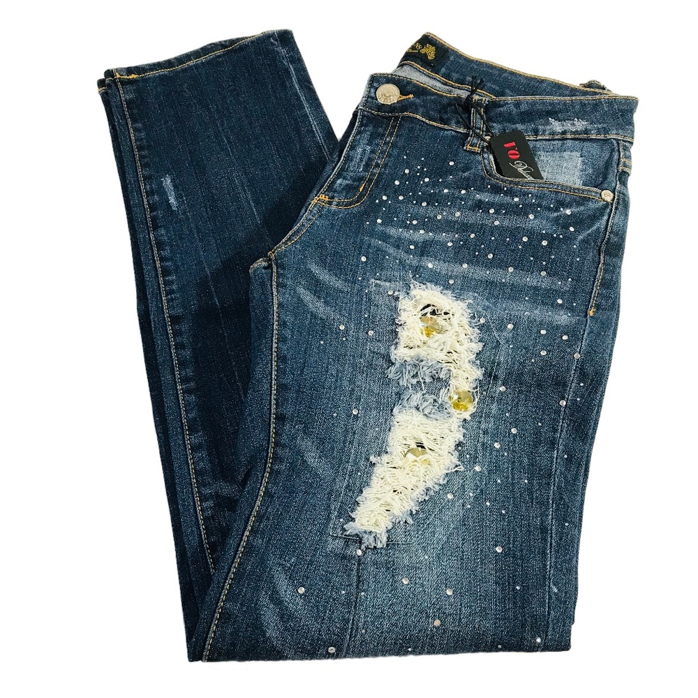Virgin Only Distressed & Jeweled Skinny Jeans - Picture 4 of 5